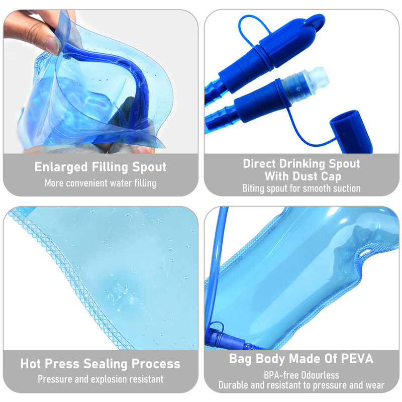ThinkRider pęcherz wodny zbiornik na wodę plecak z systemem hydracyjnym worek do przechowywania BPA Free - 1L 1.5L 2L 3L Running Hydration Vest plecak
