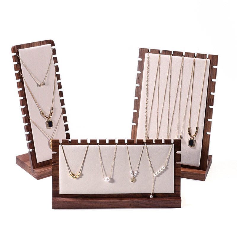 Kalung kenari hitam papan tampilan liontin dapat dilepas rak penyimpanan rantai pengatur perhiasan properti kalung pemegang Diplay
