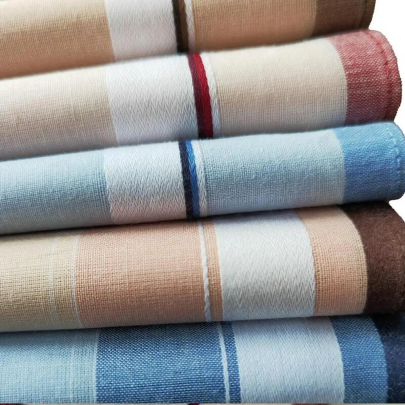 Lenços quadrados de algodão para homens e mulheres, lenços para Grooms, 6 pcs
