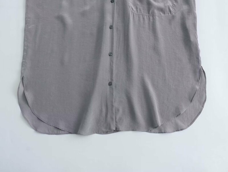 Женская драпированная блузка с карманами, свободная рубашка с длинным рукавом и пуговицами, шикарный топ и брюки, женский костюм, новинка 2023