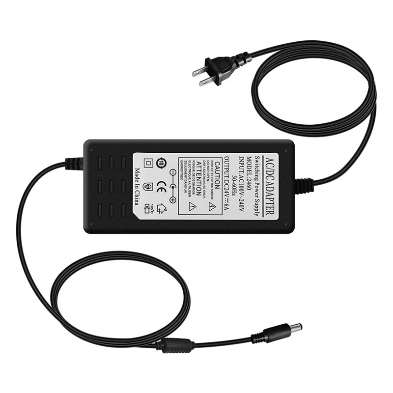 Regulado adaptador de alimentação, EUA Plug, 24V, 24V, 6A, DC