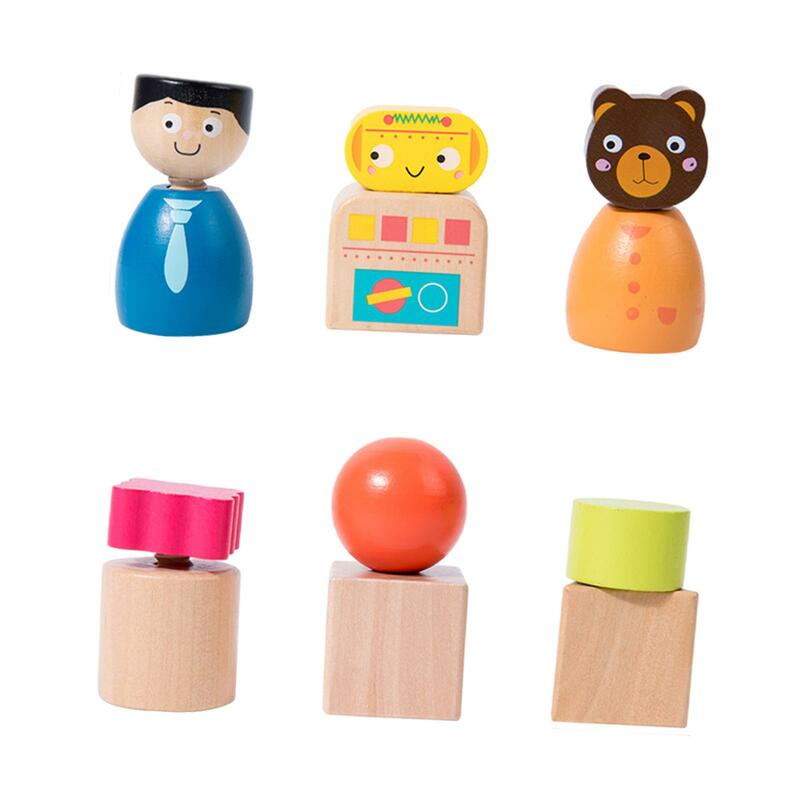 子供のための木製のナットとボルトのおもちゃ、ルーズパーツ、ホリデーギフト、6個