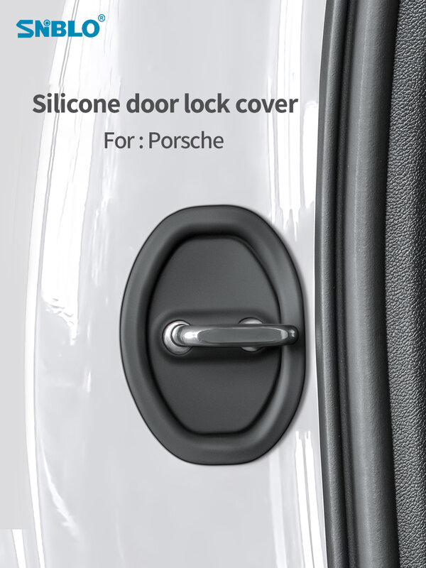 Penutup pelindung gesper kunci pintu mobil untuk Porsche Boxster Panamera Macan Cayenne 911 718 971 911 970 981 Aksesori senyap pintu