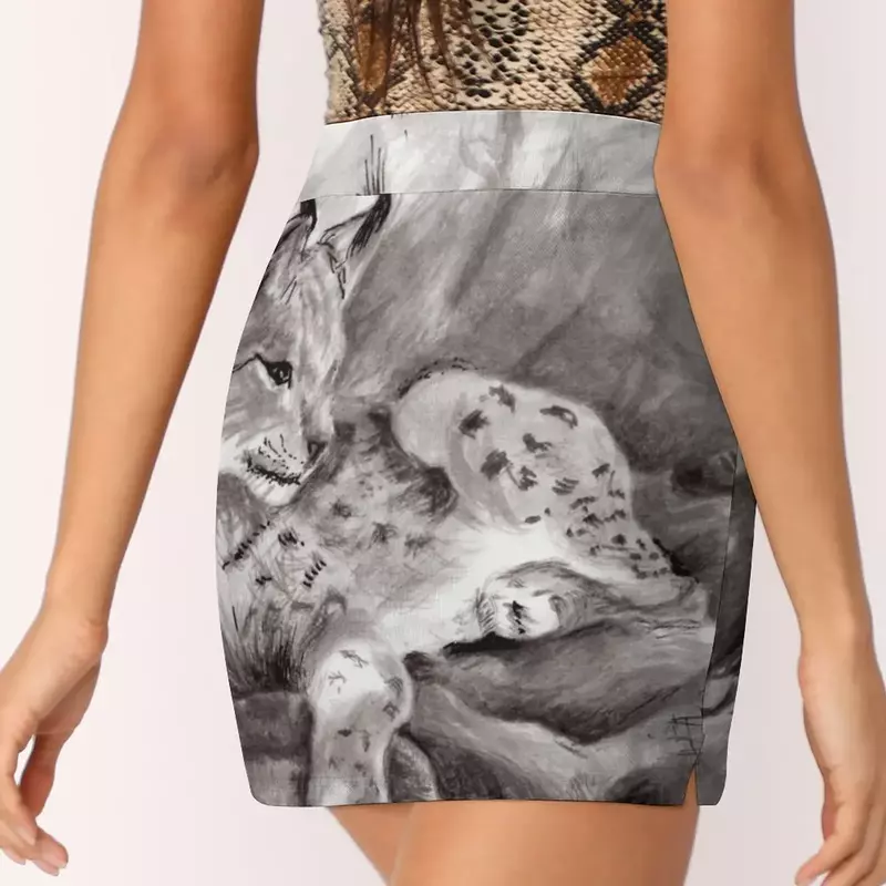 Lynx-Falda deportiva para mujer, falda con bolsillo, estilo coreano, 4Xl, Bobcat, Animal de compañía, animales salvajes