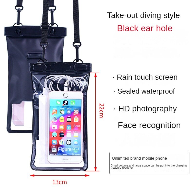 Telefon dostawczy wodoodporne torby ekran dotykowy wodoodporna pokrywa bardzo duża przezroczysty uniwersalny torba uszczelniająca do pływania i nurkowania