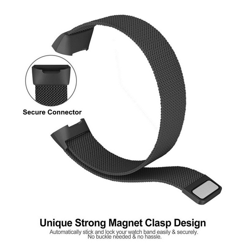 Aço inoxidável cinta magnética para Fitbit carga 2 série, multicolor, magnético