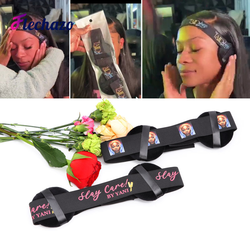 New Lace Melt Band com protetor de orelha, peruca confortável para renda fixa, Edge Grip Band com logotipo, personalizado, 1pc