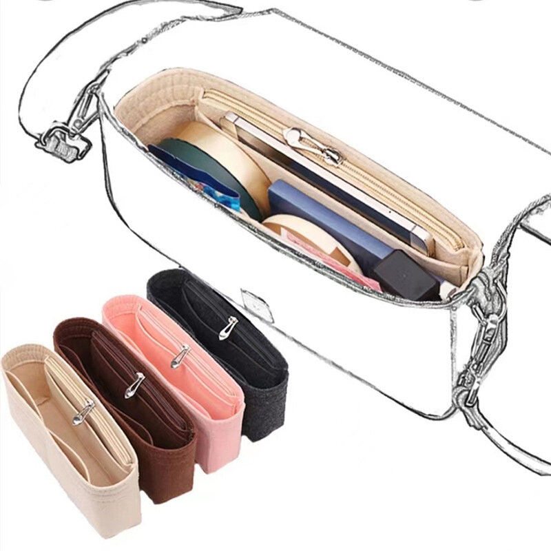 1PC Felt Insert Bag Organizer Makeup Organizers, Liner Perfect For Brand Women's Handbags For Cosmetic Bags