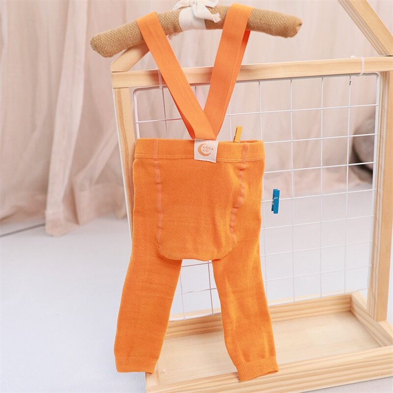 SCEINRET Toddler Casual Leggings Solid Color Stretch Strap Tights Spring Fall Suspender Pants for Baby Girls Boys