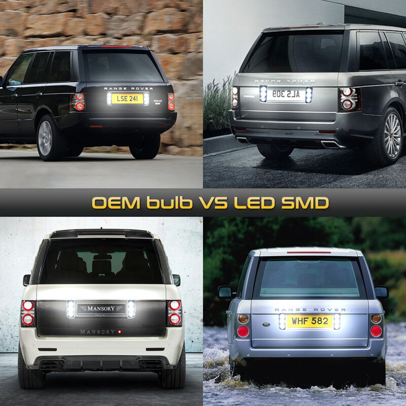 Luces LED de marcha atrás para parachoques trasero, lámparas de marcha atrás para Land Rover Range Rover L322 2003-2012 OEM XFD000043, 2 unidades