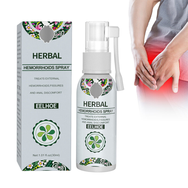 Spray Natural Herbal Hemorroidas, Fezes Sangrentas, inflamação, Spray de Tratamento para Hemorroidas Externas e Fissuras, 30ml
