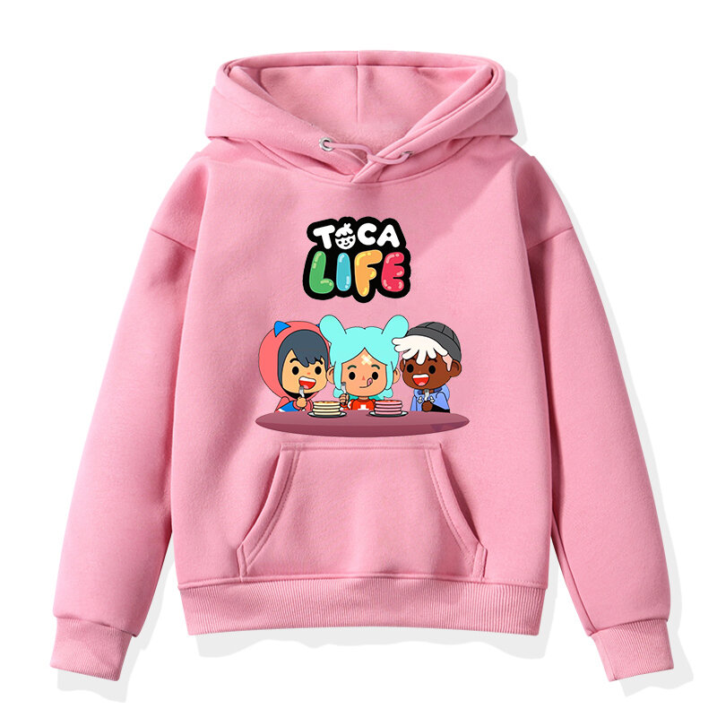 Girls Tops Toca Life World Hoodies Kids Clothes Cartoon Toca Boca Sweatshirts Toddler Boys Casual Sportswear Children Clothing