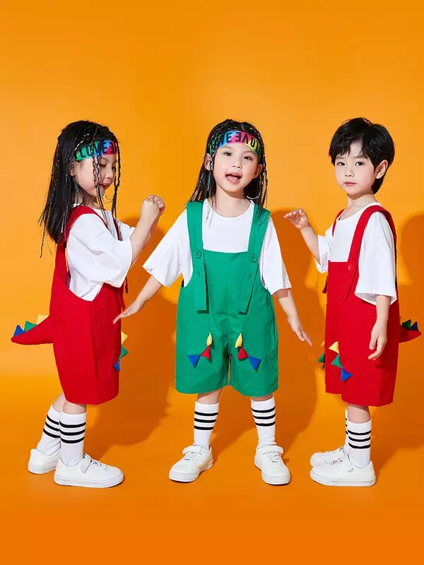Performance Costume Summer Kindergarten Kids Cheerleading Dance Performance Clothes Kids Cute Bib Pants Student Chorus Animal