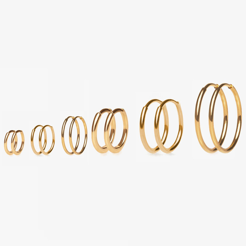 6/8/10/14/16/20mm Tiny okrąg ze stali nierdzewnej kolczyki koła dla kobiet mężczyzn antyalergiczne chrząstki Piercing Loop Ring