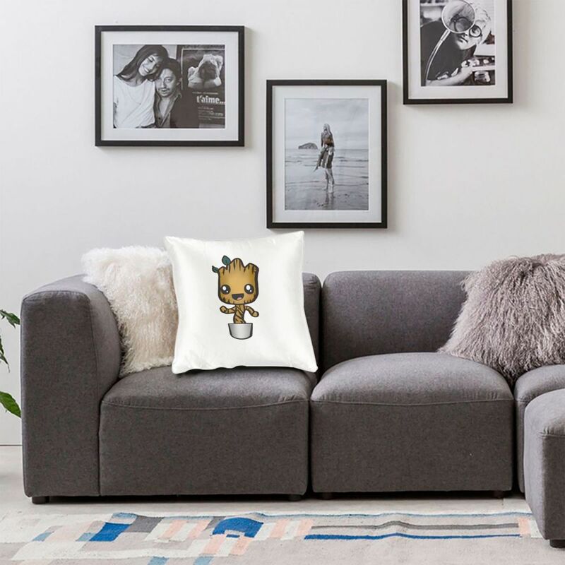 Baby Groot federa poliestere lino stampato Zip Decor copriletto federa camera da letto divano sedia cuscino per auto