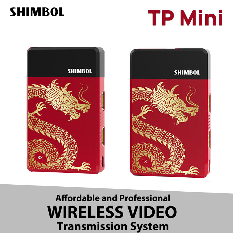SHIMBOL TP 미니 무선 비디오 변속기 시스템, 더블 HDMI 호환 이미지 송신기 리시버, 200M 1080P HD
