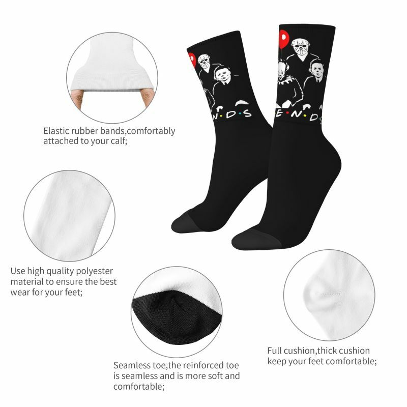 Horrorfilm Charakter Freunde Kleid Socken Männer Frauen warme Mode Neuheit Halloween Crew Socken