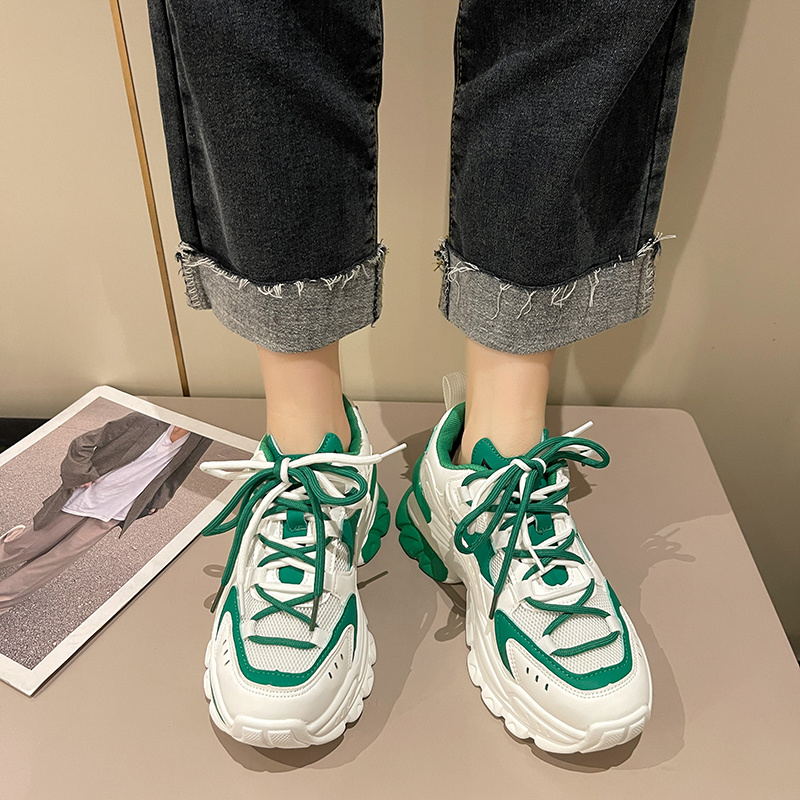 รองเท้าผ้าใบผู้หญิง2022ใหม่แฟชั่นสตรีแพลตฟอร์มรองเท้าผ้าใบสีชมพูน่ารัก Lace-Up รองเท้าแฟชั่นสาวสบายๆรองเท้า zapatos De Mujer