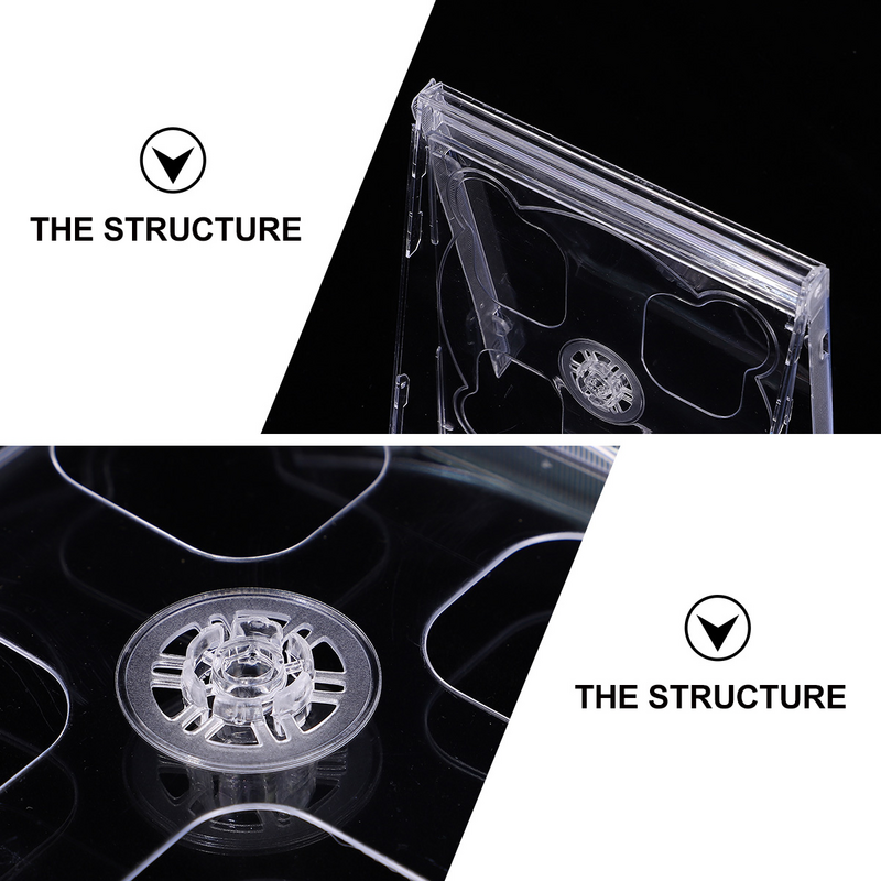 Custodia per gioielli Dual CD da 5 pezzi con vassoio trasparente assemblato custodia per DVD sostitutiva trasparente vuota Standard custodia per CD portatile