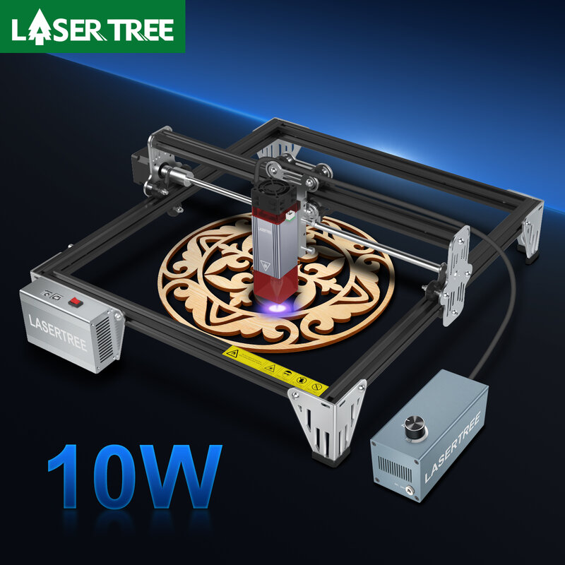 LASER TREE K1 máquina cortadora de grabado láser, Kit de cabezal láser de 10W, 450nm, luz azul, módulo TTL, cortador de grabado CNC, herramientas de bricolaje