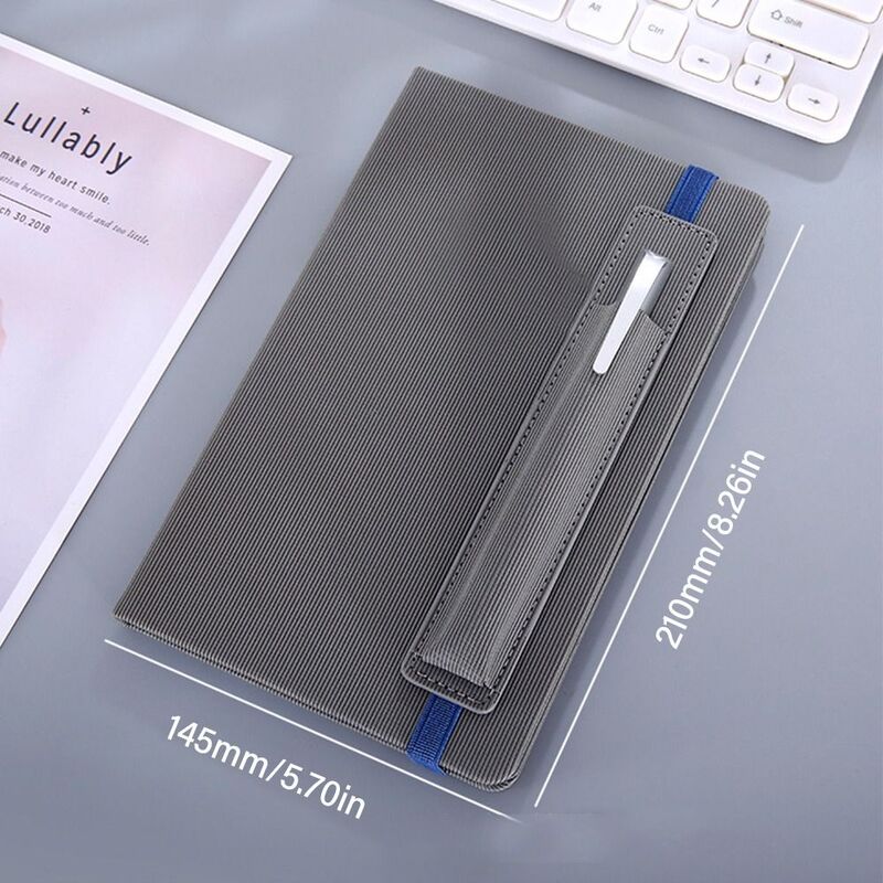 A5 Strap Notebook with Pen Insert Hard Cover Business Agenda Book Notepad Daily Weekly Planner Notebook Office School Stationery