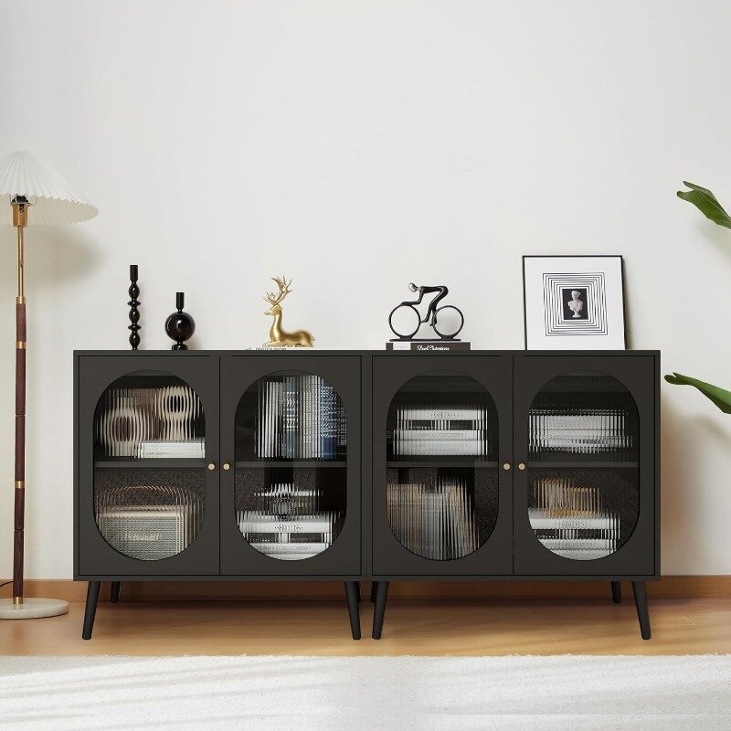 Sideboard Buffet Cabinet, Modern Sideboard Cabinet Accent Storage Cabinet with 2 Doors and Adjustable Shelves Storage Cabinet