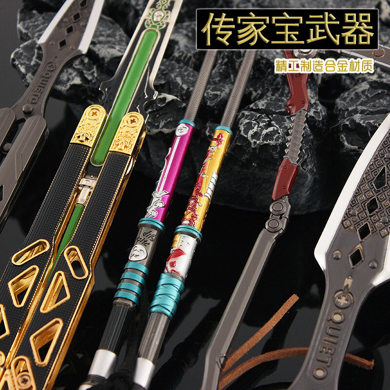Arma luminosa Modelo Samurai Espada, Katana Octane Butterfly Knife, Brinquedo de aniversário infantil, Apex Legends Heirloom, 4 peças por conjunto