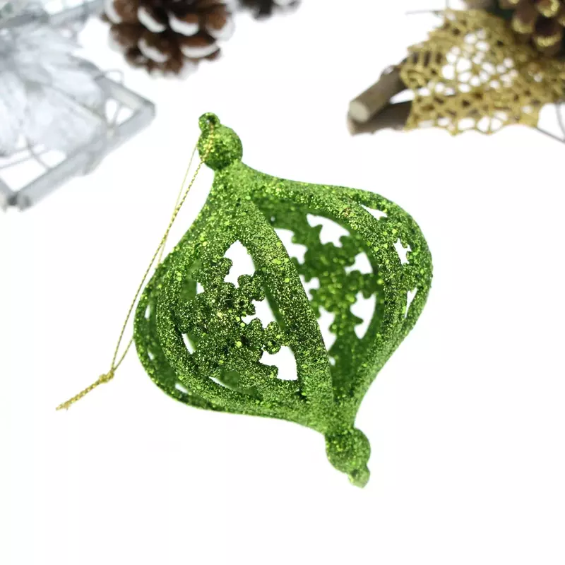 Bola de decoración navideña, Bola de regalo colgante de 8cm, Bola de flor hueca, árbol de Navidad, pequeño colgante, decoración navideña