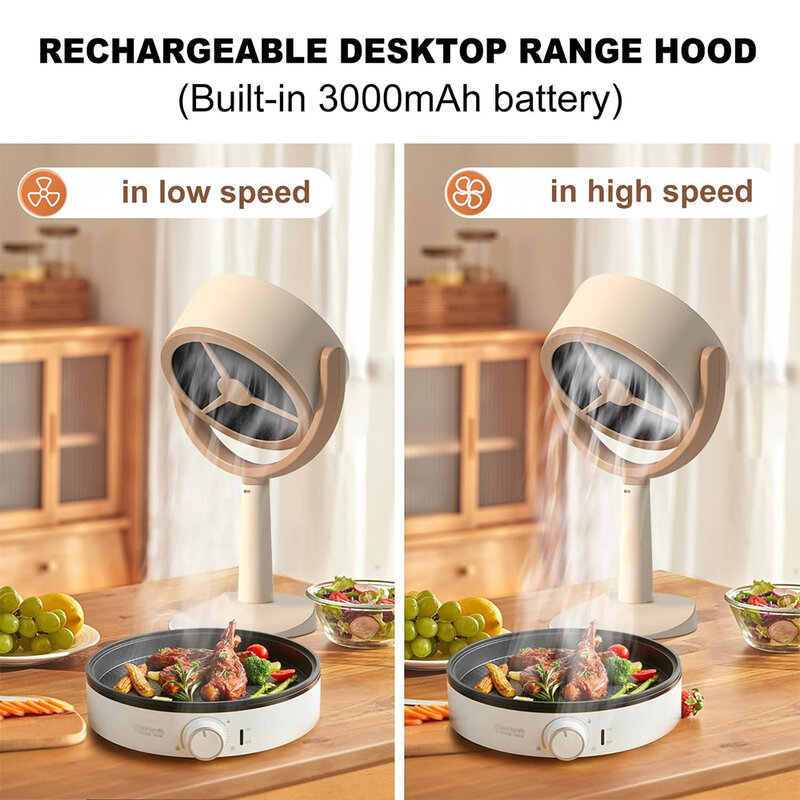 Adjustable Angle Portable Hood Mini Kitchen Desktop Range Hood USB Rechargeable USB Plug For Indoor BBQ Hot Pot Range Hood