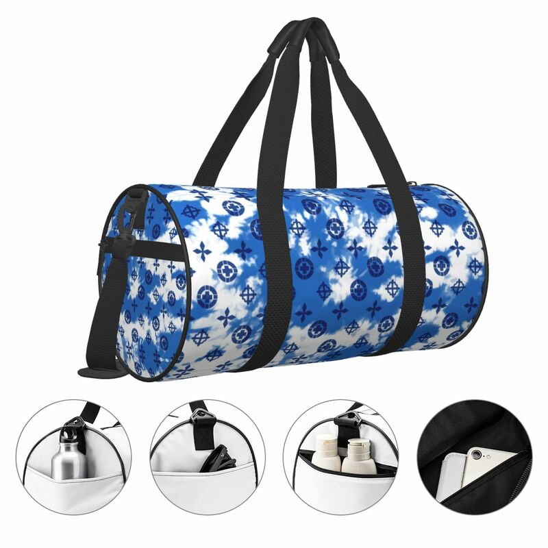 Vintage Luxury Graphic Printed Gym Bag Fashion Weekend Sports Bags Gym Accessories Travel Handbag Colorful Fitness Bag For Men