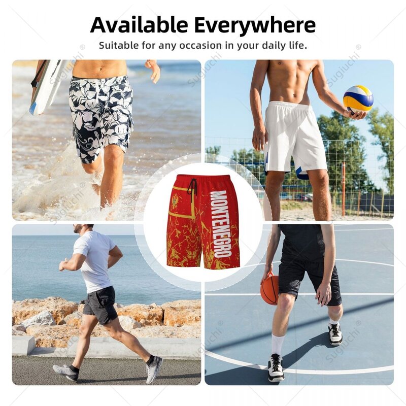 Montenegro Feel-Pantalon de plage en polyester pour homme, short de planche, surf, football, cyclisme, maillots de bain, course à pied, garçons