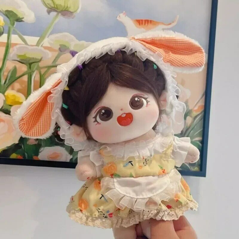 Ropa de bebé de 20cm, muñecas de algodón, juguetes de peluche, muñecas, vestidos de princesa florales pequeños, en stock para reemplazo