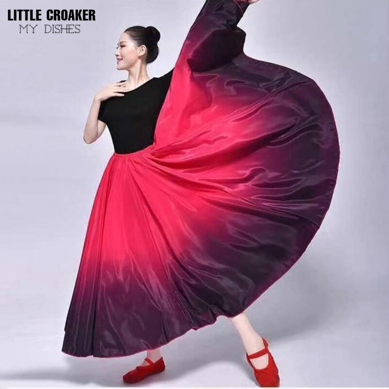 Vestido de baile de Flamenco para mujer, faldas de actuación en escenario, disfraces de 360/540/720 grados, España