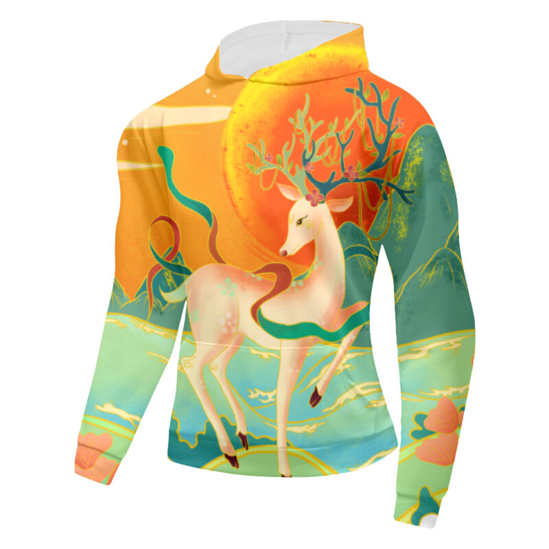 Мужской пуловер с капюшоном, свитшот с 3D-принтом, свитер с капюшоном для взрослых, верхняя одежда, Женский пуловер для бега (22197)