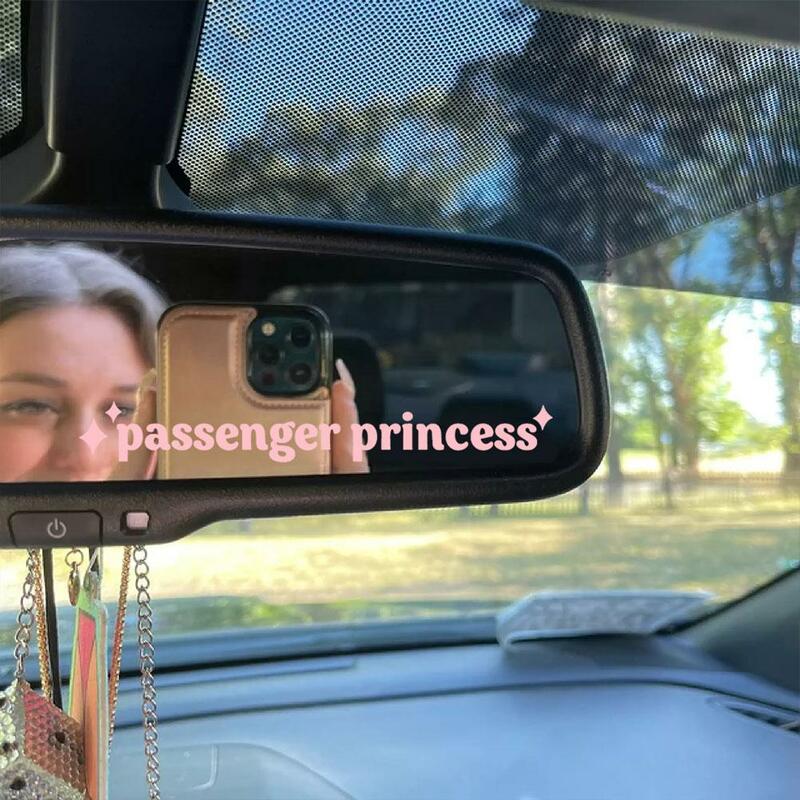 Pasażer księżniczka lustro naklejka samochodowa minimalistyczne cytaty śliczne dziewczęce naklejka winylowa samochodu naklejki dekoracyjne akcesoria do wnętrza samochodu
