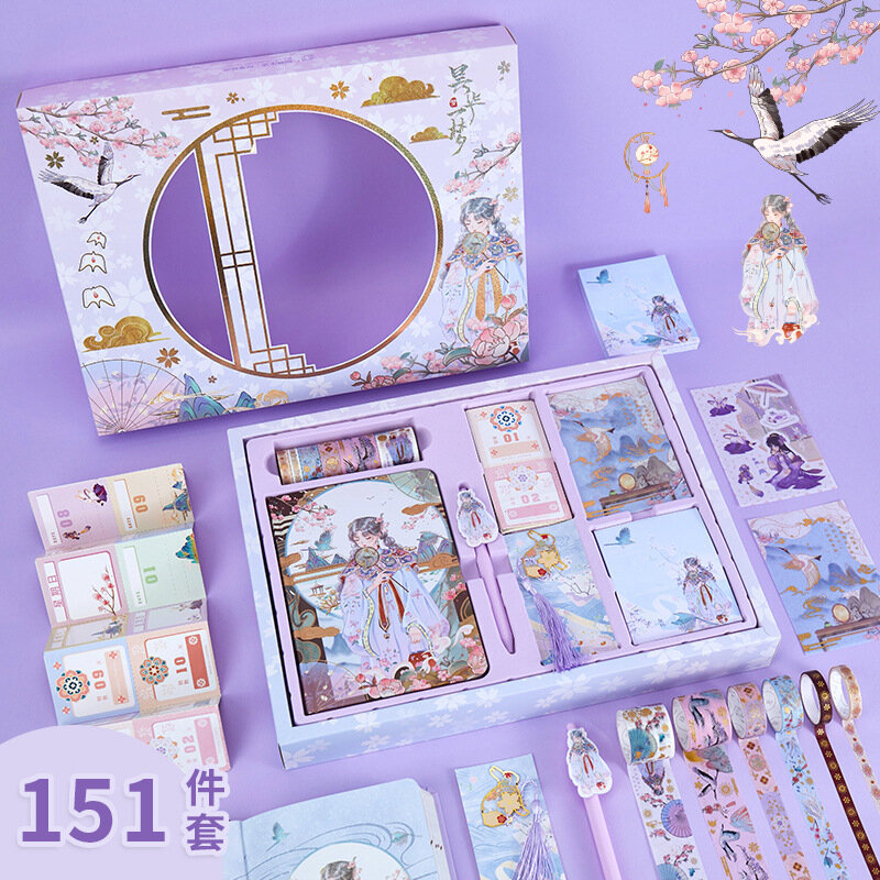 Kawaii набор блокнотов блокноты канцелярские принадлежности милый фиолетовый розовый дневник бюджетная книга журнал и васи лента подарок школьные принадлежности подарок