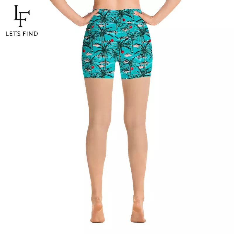 LETSFIND – legging taille haute élastique pour femme, pantalon court doux et confortable avec imprimé lait en soie