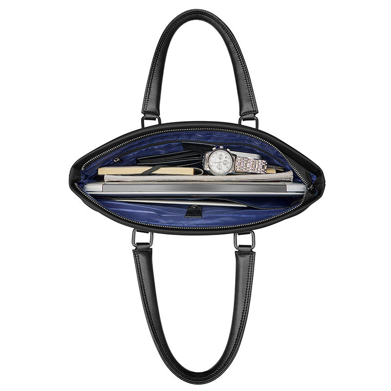 Williampolo Men's Business Handbag Leather Large Capacity Handbag Cowhide Simple Laptop Briefcase Executive Briefcase For Man
