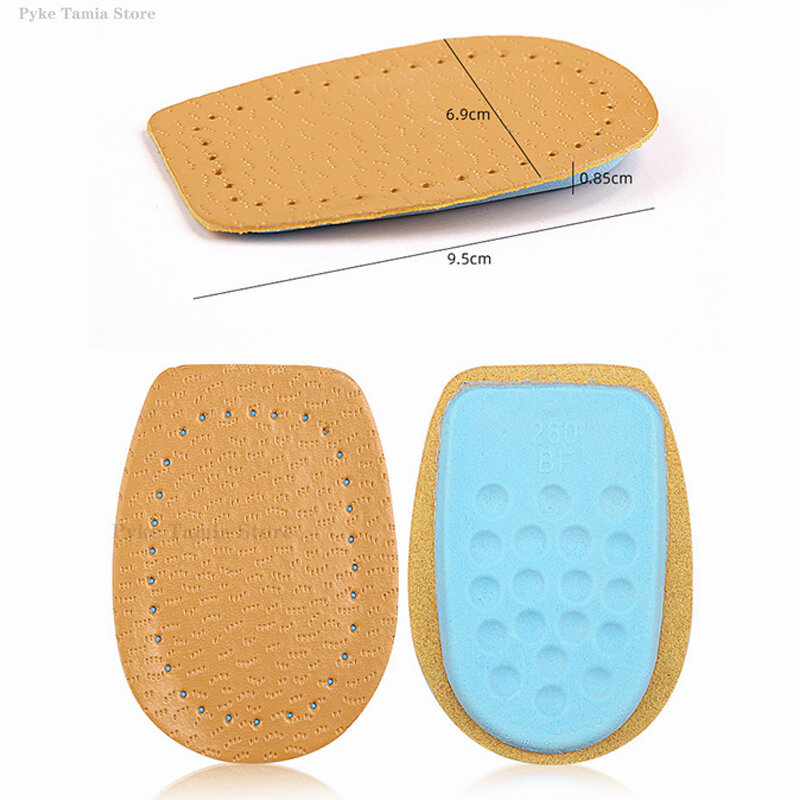 Plantillas de cuero de látex para el talón, almohadillas gruesas que absorben los golpes, cojín suave para el cuidado de los zapatos, soporte para el talón, tamaño medio