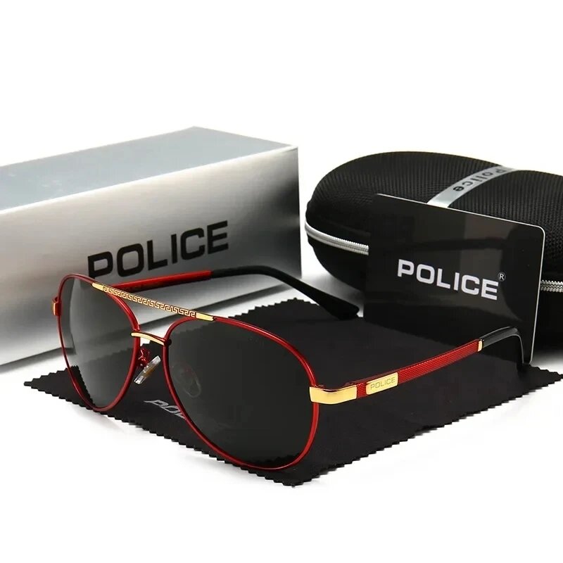 Óculos de sol polarizados do grande quadro, resistente UV, vidros exteriores do ciclismo, polícia, elegante, novo