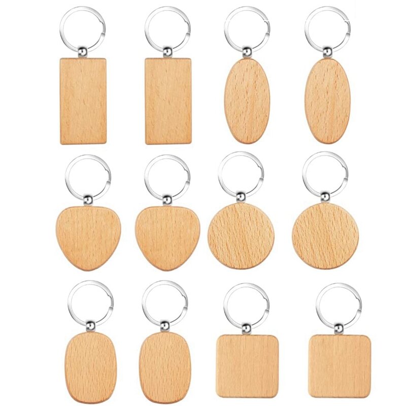 DIY Personalized Wood Key Ring For DIY Crafts Decorations Gifts Pyrography Design