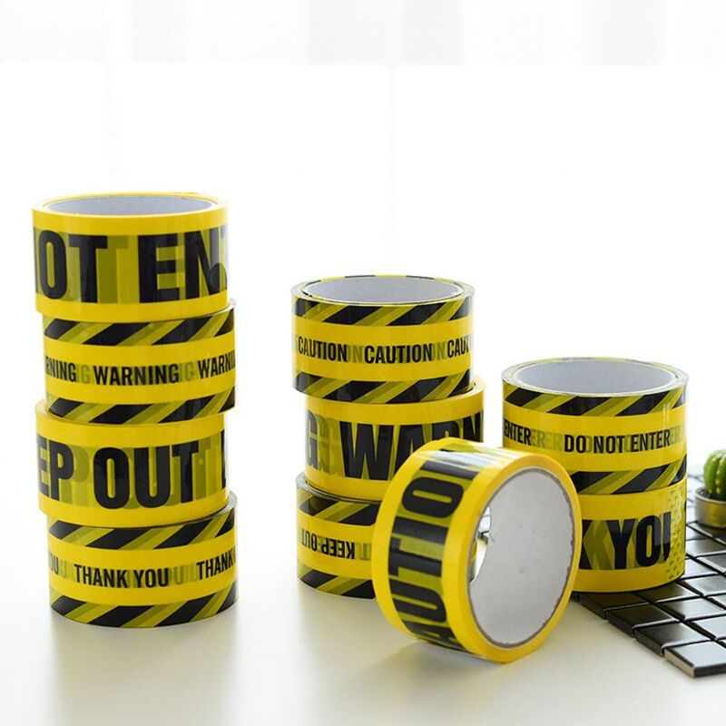 Black Character Yellow Warning Tape 4.8CM*25M Danger Identification Tape DO NOT ENTER/THANK YOU Signs Tape Party Decoration