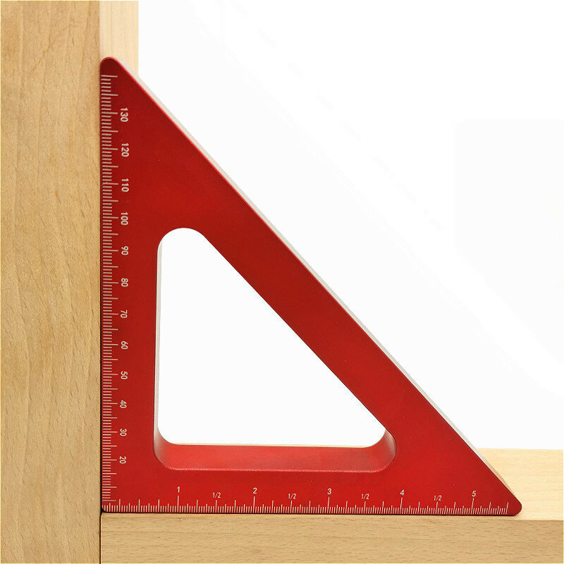 木工正方形の高さ定規、三角形の定規の取り付け、固定測定ツール、90 ° アルミニウム合金