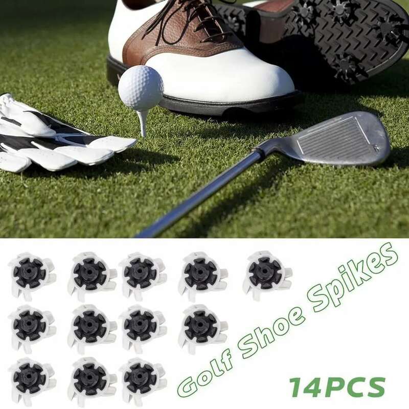Golf Shoe Spikes Pins Non-slip Turn Fast Twist Screw spike Accessories Golf Supplies 14pcs Aids Training Short Shoe Golf Sp E9G8