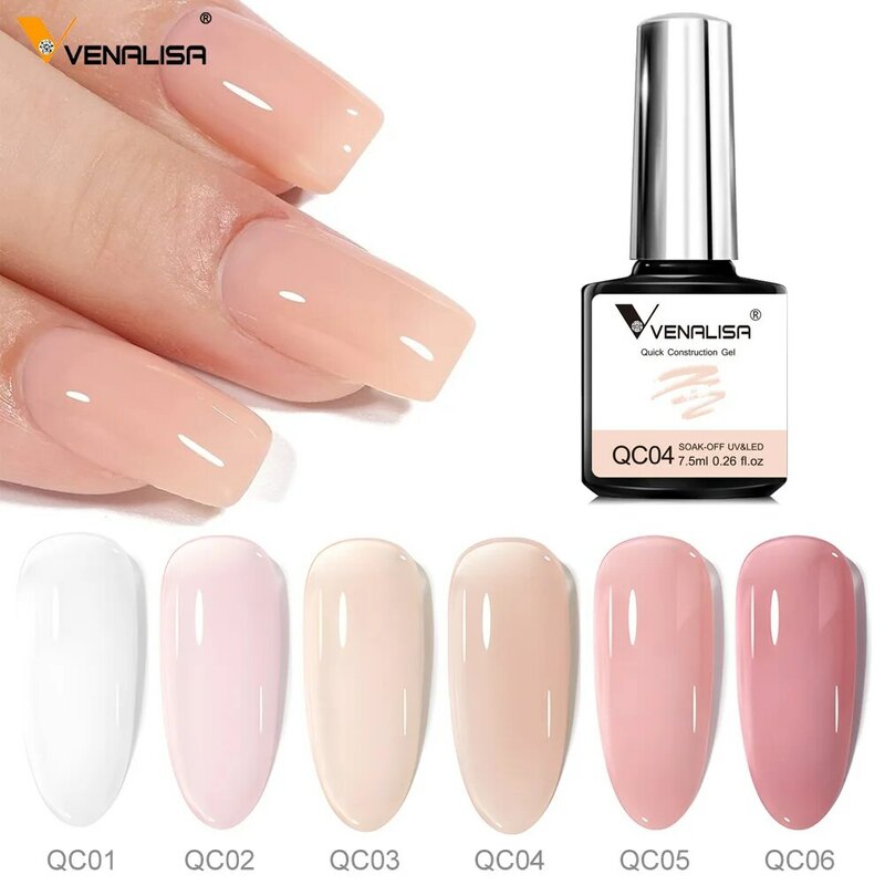 VENALISA Quick Construction Gel Fast Building Nail Gel Jelly Semi Transparent French Nail Camouflage Soak off UV LED Nail Gel