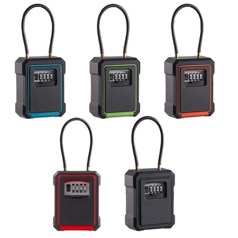 Key Lock Box Versatile with 4 Digit Combination Key Storage Box Organizer for Homes Schools Warehouse Indoor Outdoor Pet Sitter
