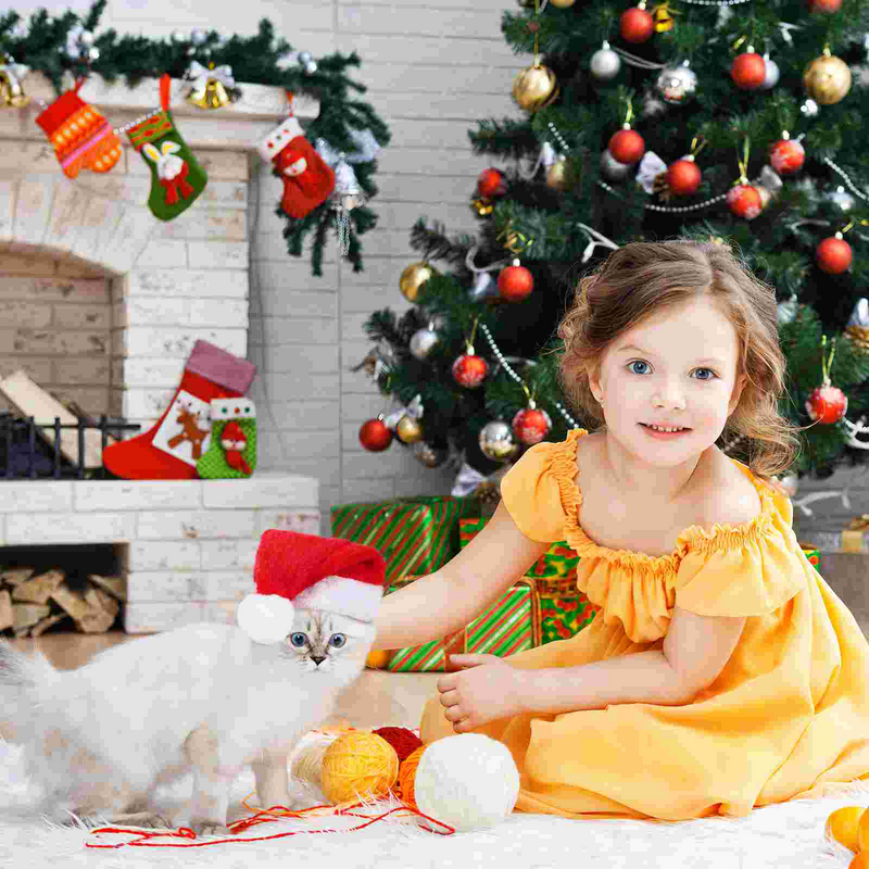 Chapeau de Noël pour animaux de compagnie, chapeaux pour chats, petit chiot, costume de Noël, accessoires de cosplay, casquettes, ornements de vacances