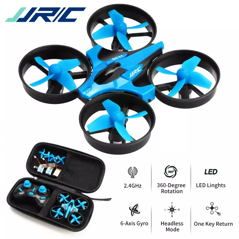 JJRC-H36 RC Mini Drone Helicopter Toy, 4CH Quadcopter, Headless 6Axis, One Key Return, 360 Graus Flip, LED RC Brinquedos, VS H56 H74