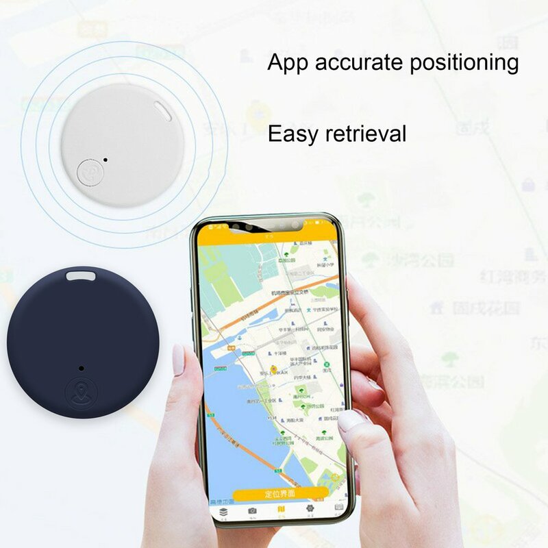 Localizador inteligente con GPS para perros y niños, dispositivo antipérdida redondo con Bluetooth 5,0, localizador de billetera con seguimiento de bolsas, gran oferta