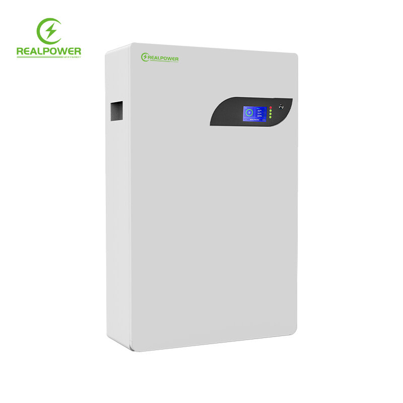 RealPower-Batterie Lithium-Ion VEFEPO4, 48V/51.2V, 10kWh, Système de Stockage d'Massage Solaire Domestique, Montage Mural, Capacité 200Ah, Entrepôt UE